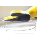 Black Natural Latex Gloves And Sponge Household Scouring Pad For Clean